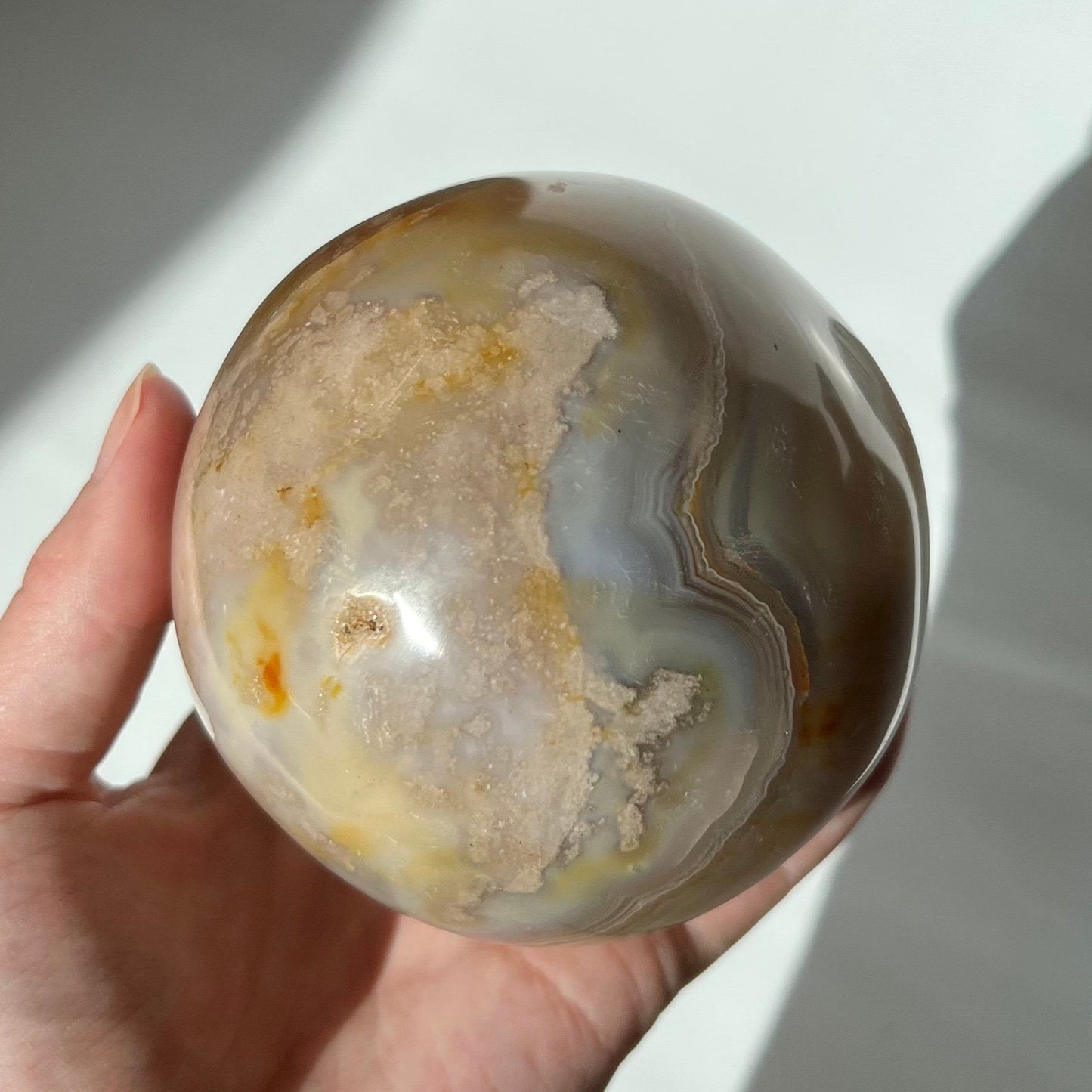 Large Strong Bandings Lace Agate Rainbow Sphere