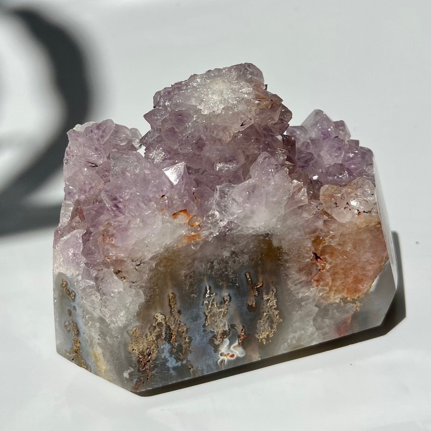 Rare Raw Moss Agate Mixed Purple Pink Amethyst Mountain