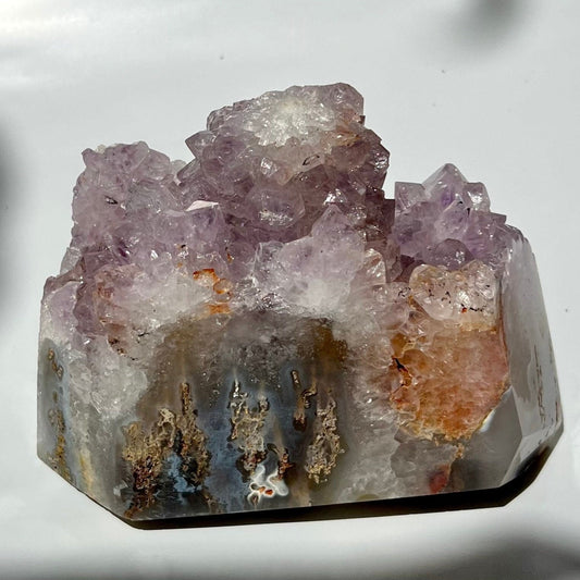 Rare Raw Moss Agate Mixed Purple Pink Amethyst Mountain