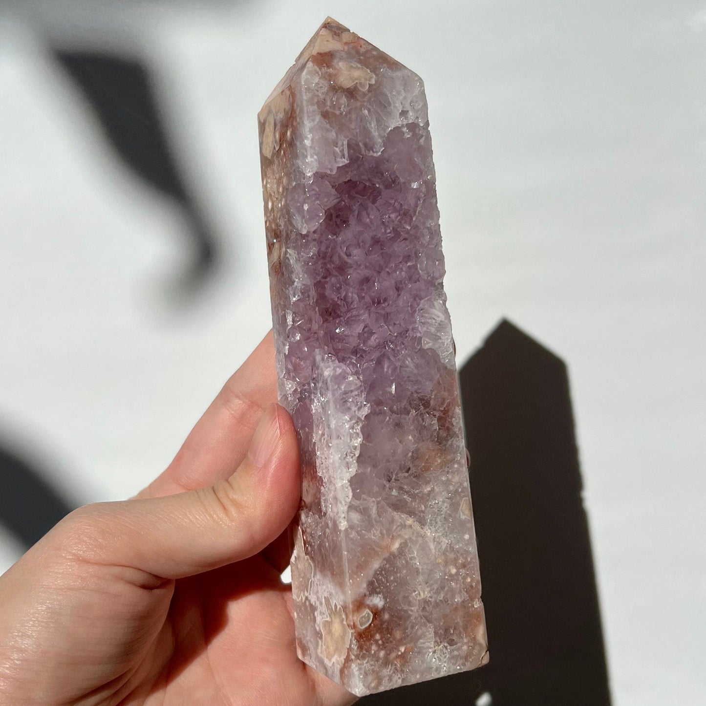 Extra Grade Purple Open Druze Flower Agate Obelisk