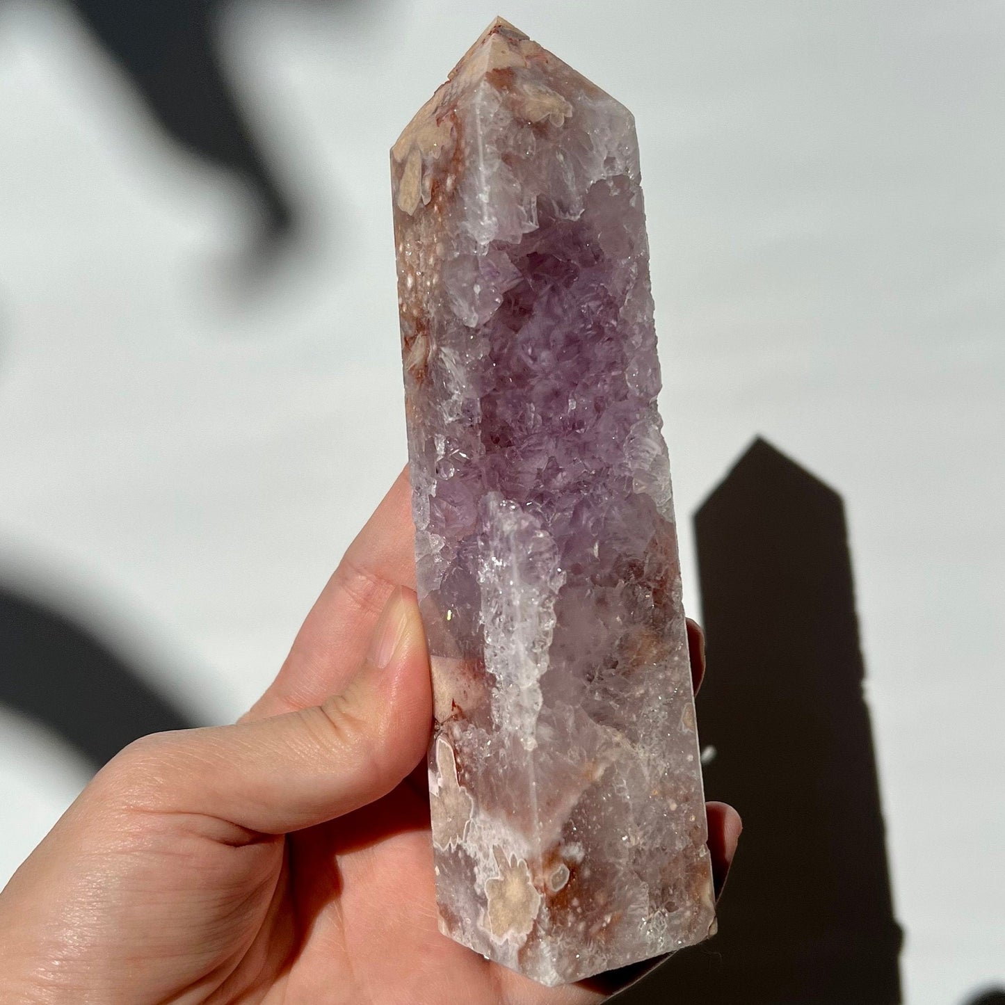 Extra Grade Purple Open Druze Flower Agate Obelisk