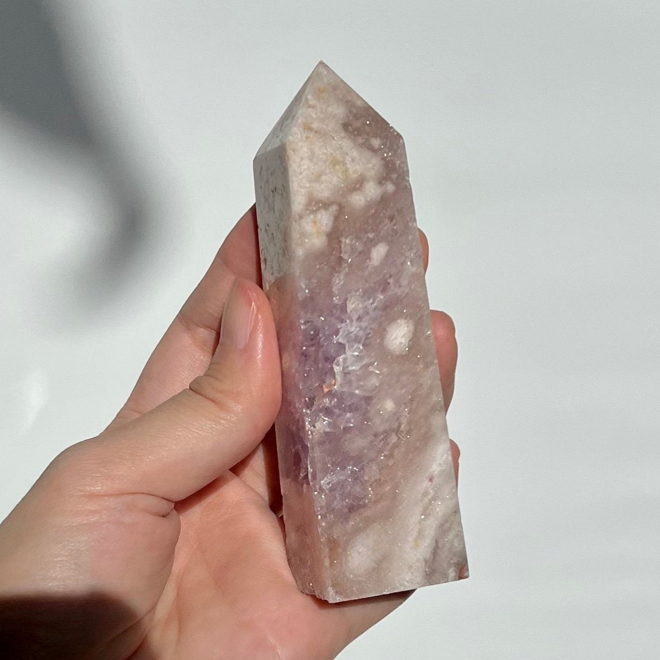 Quartzy Pink Amy Flower Agate Crystal Tower