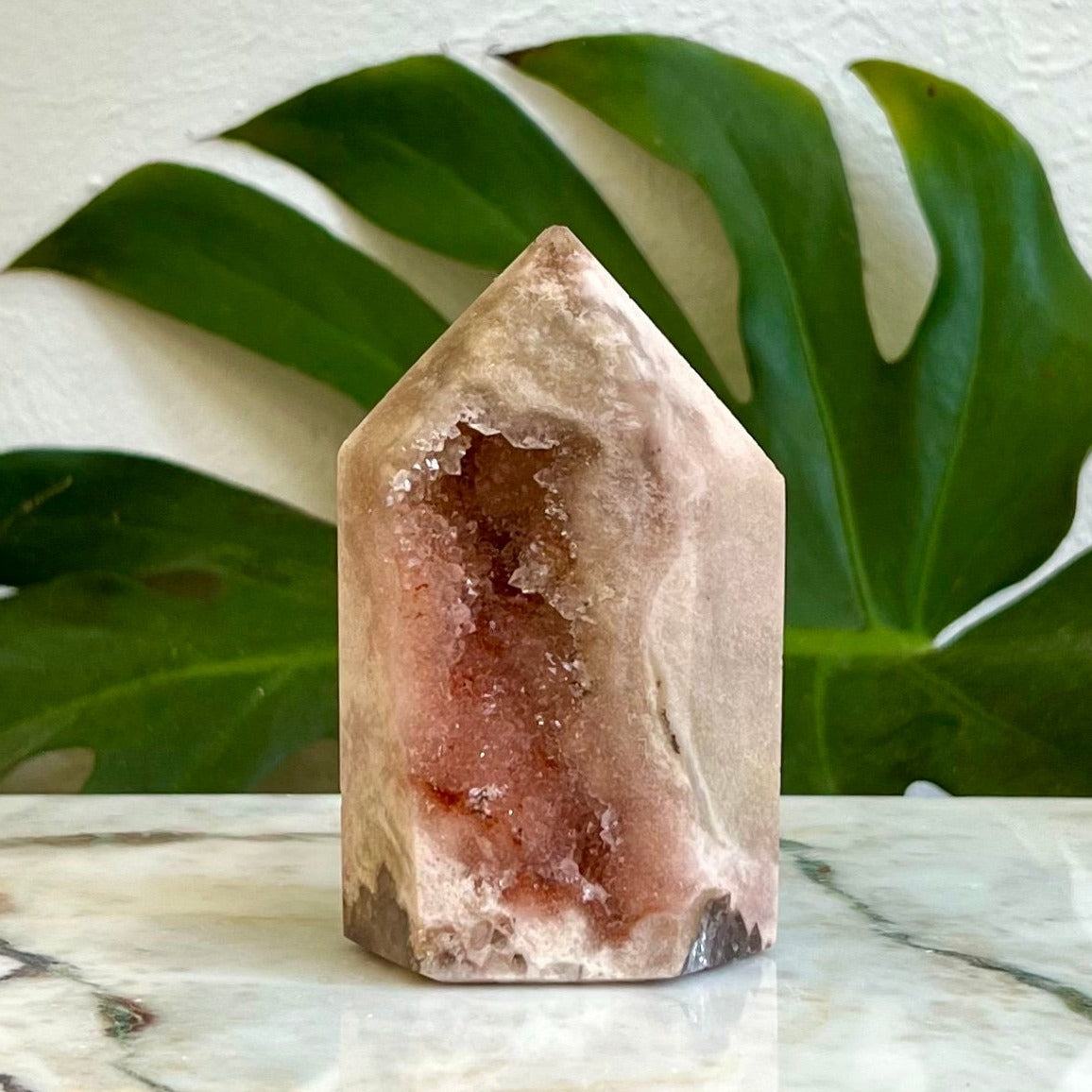 Pink Amethyst Full Front Druzy Chonky Sparkly Tower