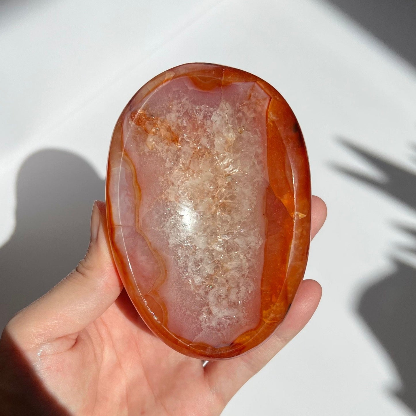 All Quartz Druzy Small Red Carnelian Jewellery Bowl