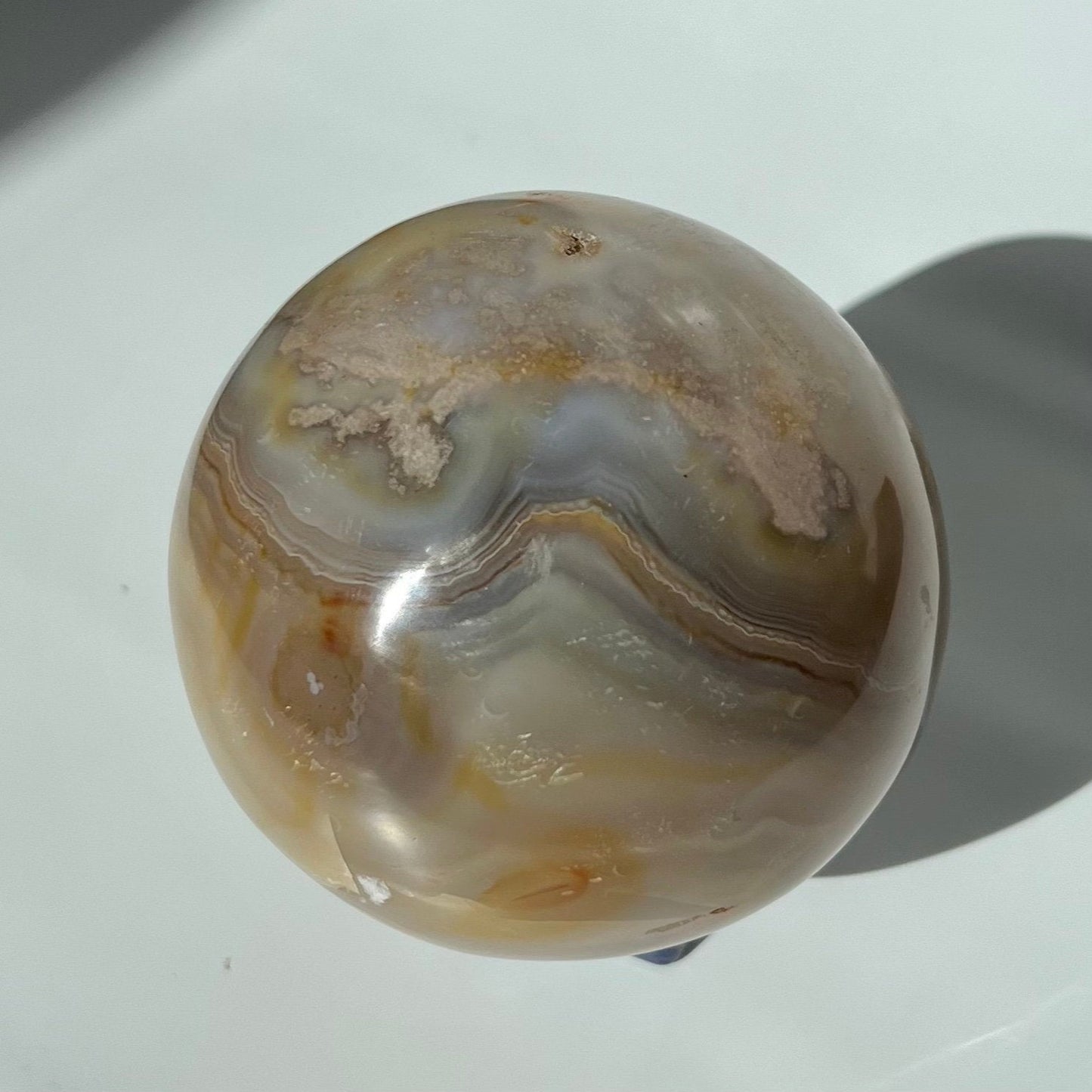 Large Strong Bandings Lace Agate Rainbow Sphere