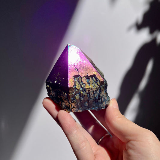 Raw Aura Holographic Pineapple Quartz Elestial Cathedral Raw Point