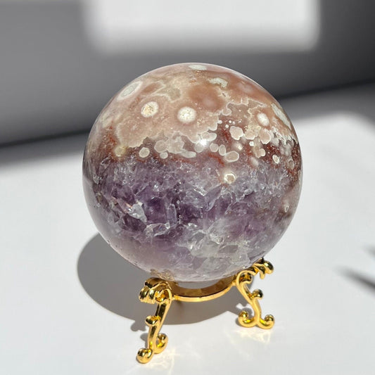 Extra Purple Orbicular Pink Amethyst Flower Agate Sphere