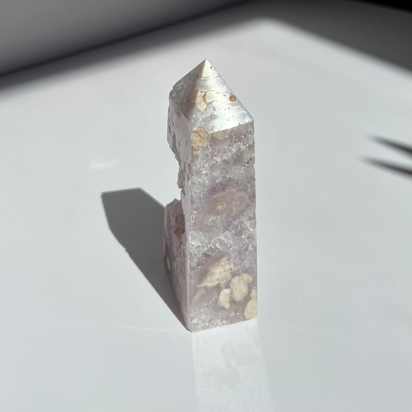 Open Quartz Light Pink Amethyst Cute Tower