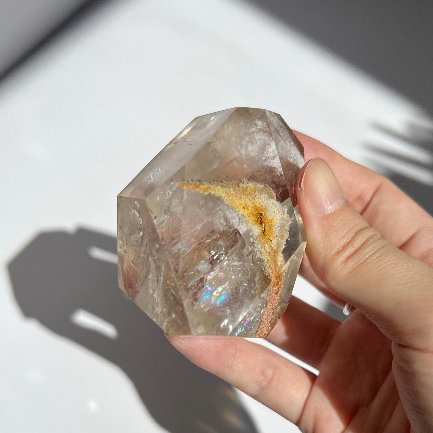 Rainbow Filled Clear Garden Quartz Crystal Freeform