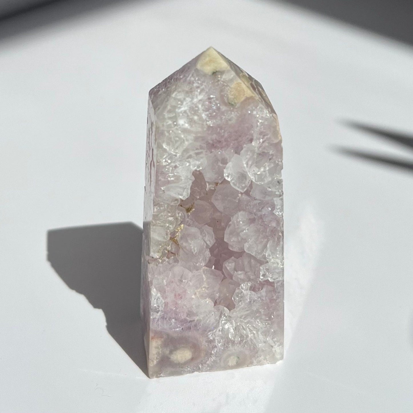 Open Quartz Light Pink Amethyst Cute Tower