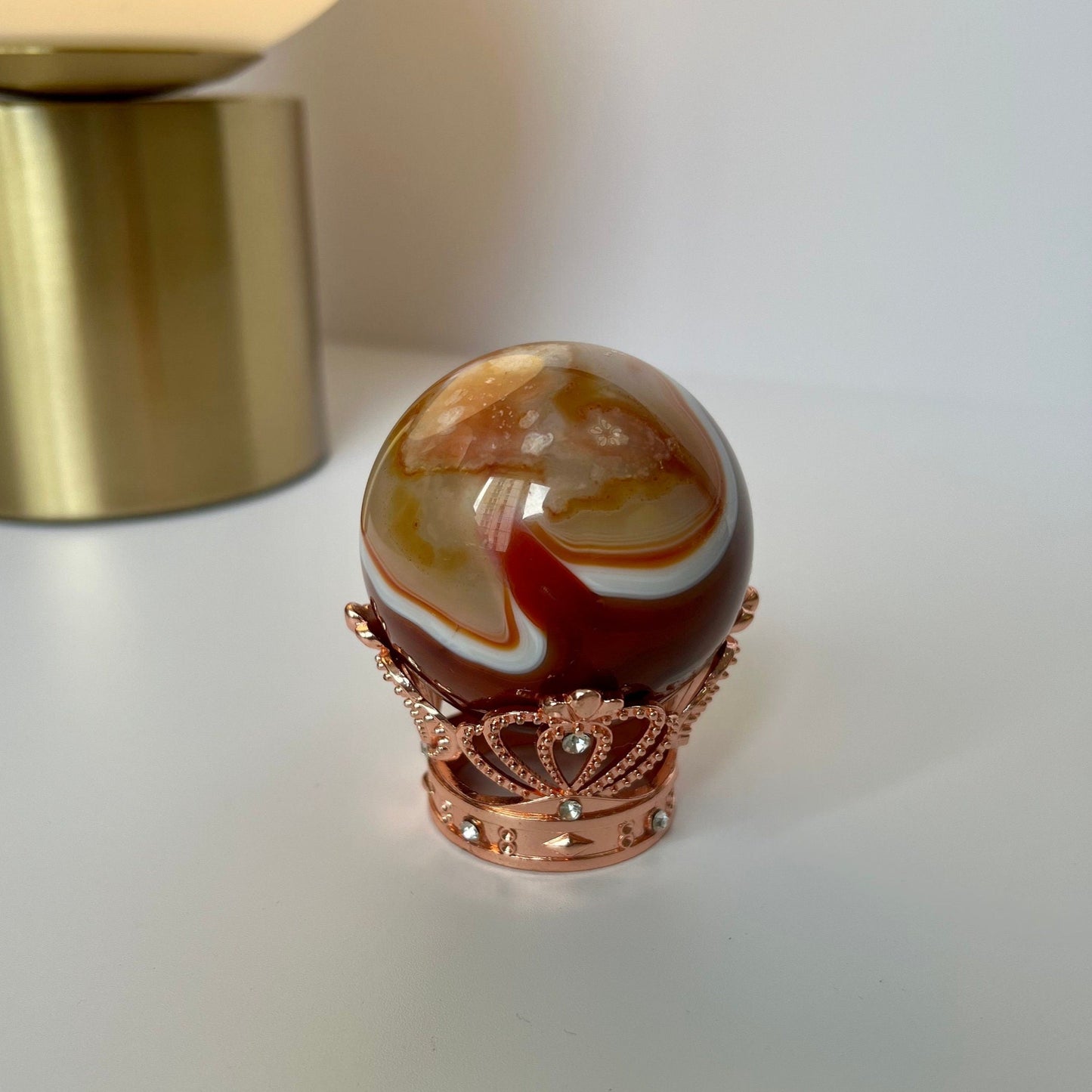 Gold Crown Jewelled Princess Sphere Stand