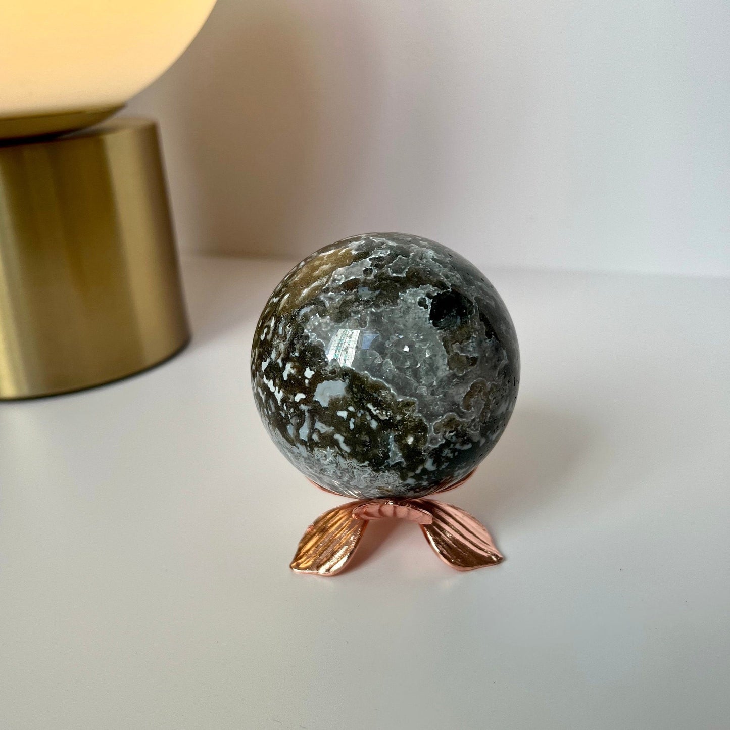 Rare Purple Moss Agate Scenic Patterns Sphere