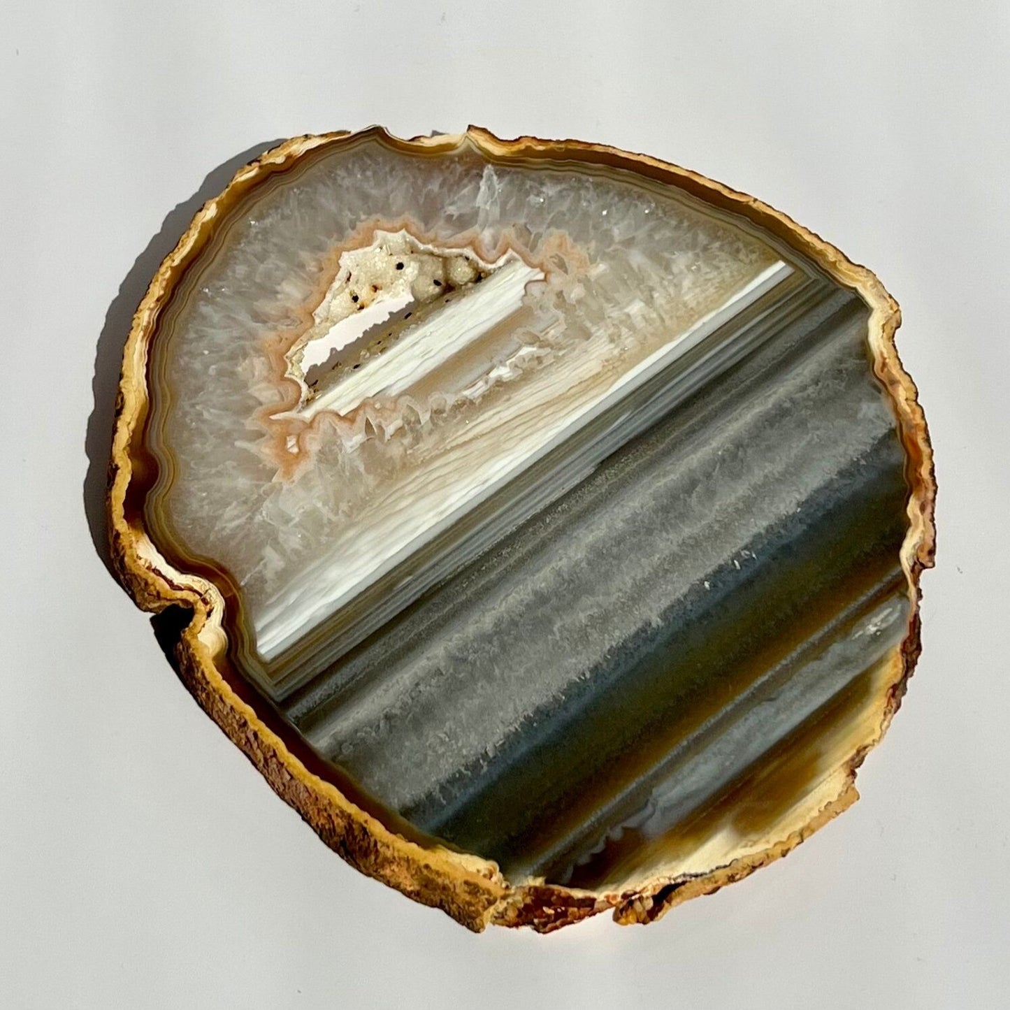 Rainbow Unique Striped Bandings Agate Slice Coaster