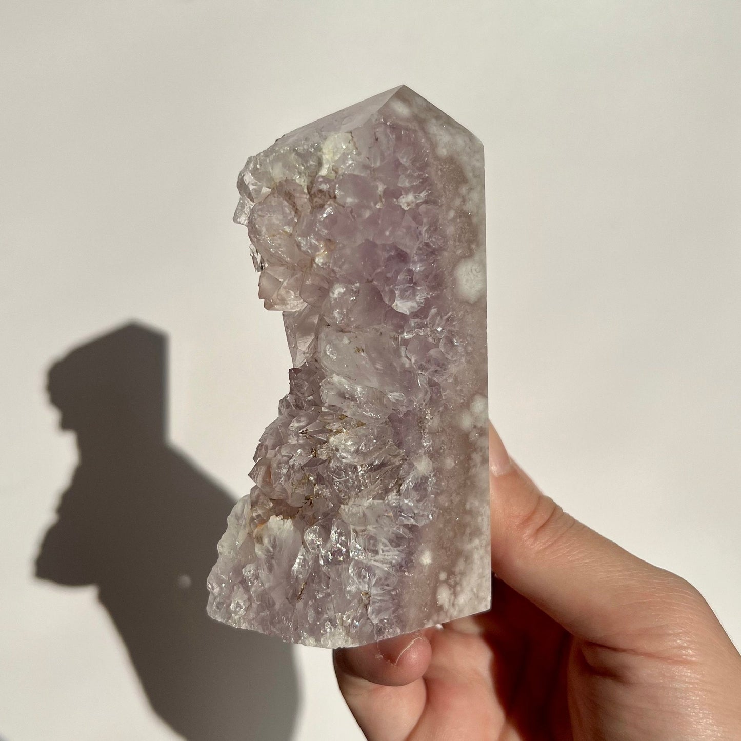 Raw Purple Pink Amethyst Quartzy Flat Tower