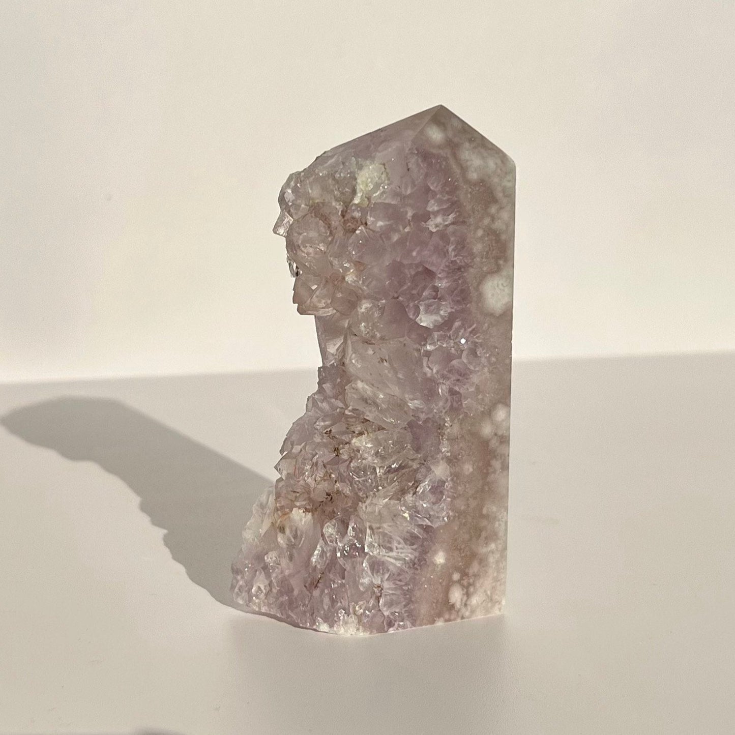 Raw Purple Pink Amethyst Quartzy Flat Tower