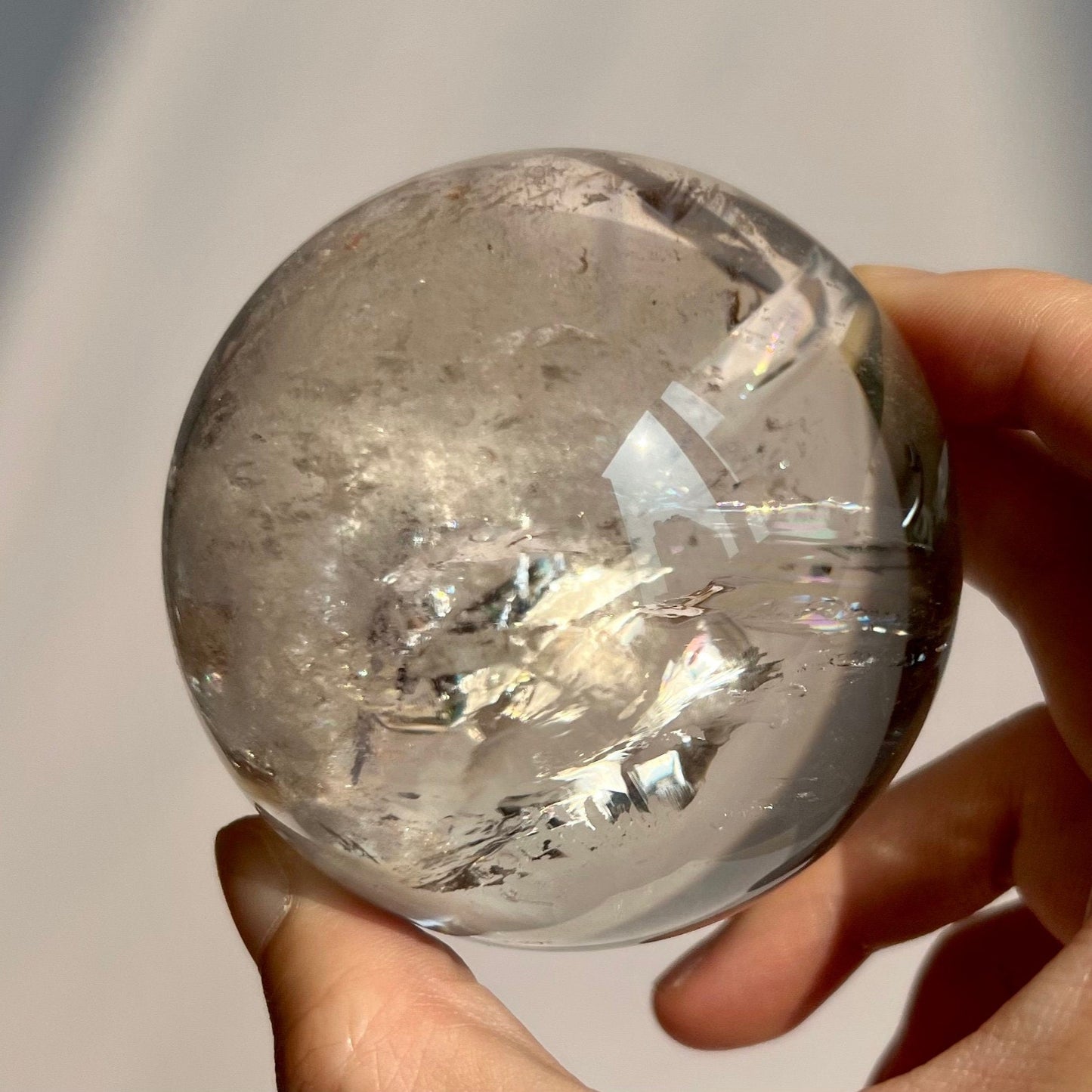 Top grade Rainbows Clear Quartz Crystal Sphere