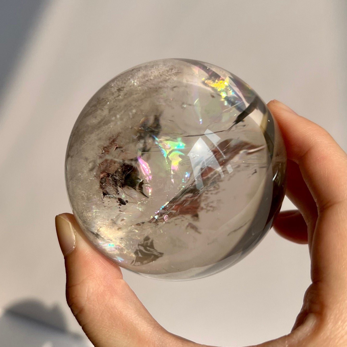 Top grade Rainbows Clear Quartz Crystal Sphere