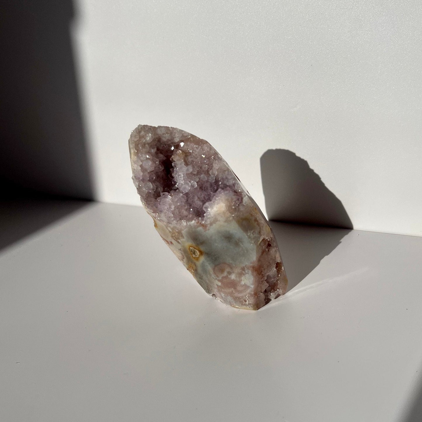 Stunning Full Open Quartz Pink Amethyst Standing Flame