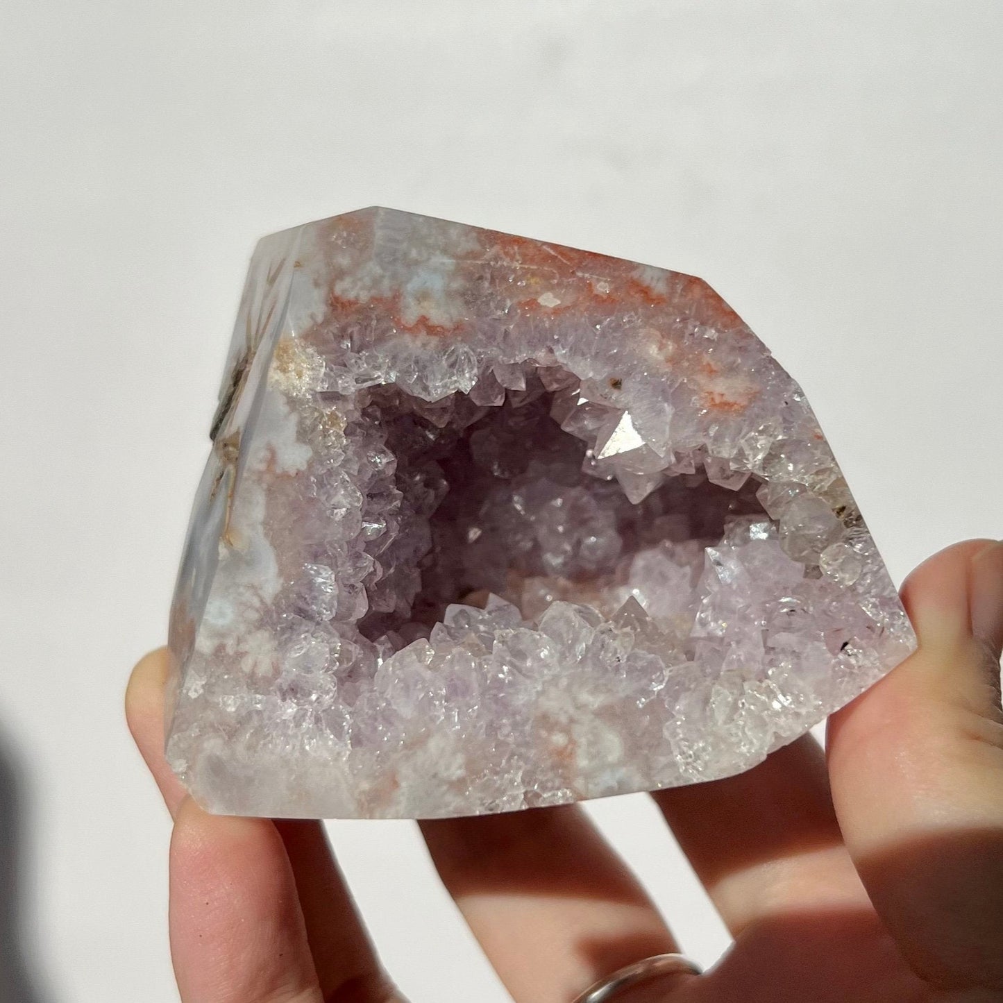 Open Quartz Flower Agate Mix Pink Amethyst Freeform