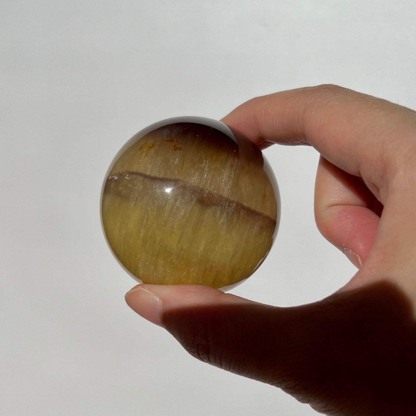 Rare Yellow Purple Multi Color Fluorite Sphere with mica