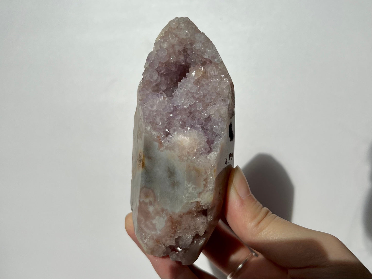 Stunning Full Open Quartz Pink Amethyst Standing Flame