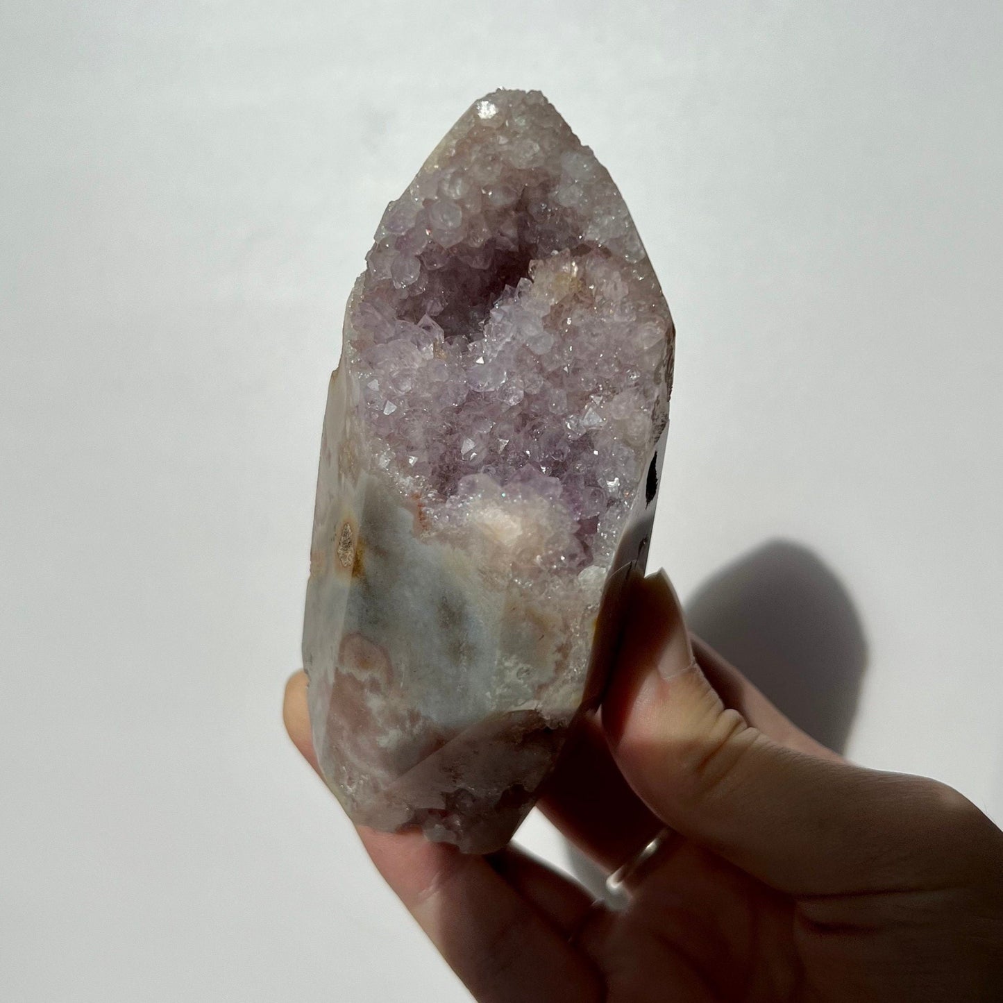 Stunning Full Open Quartz Pink Amethyst Standing Flame