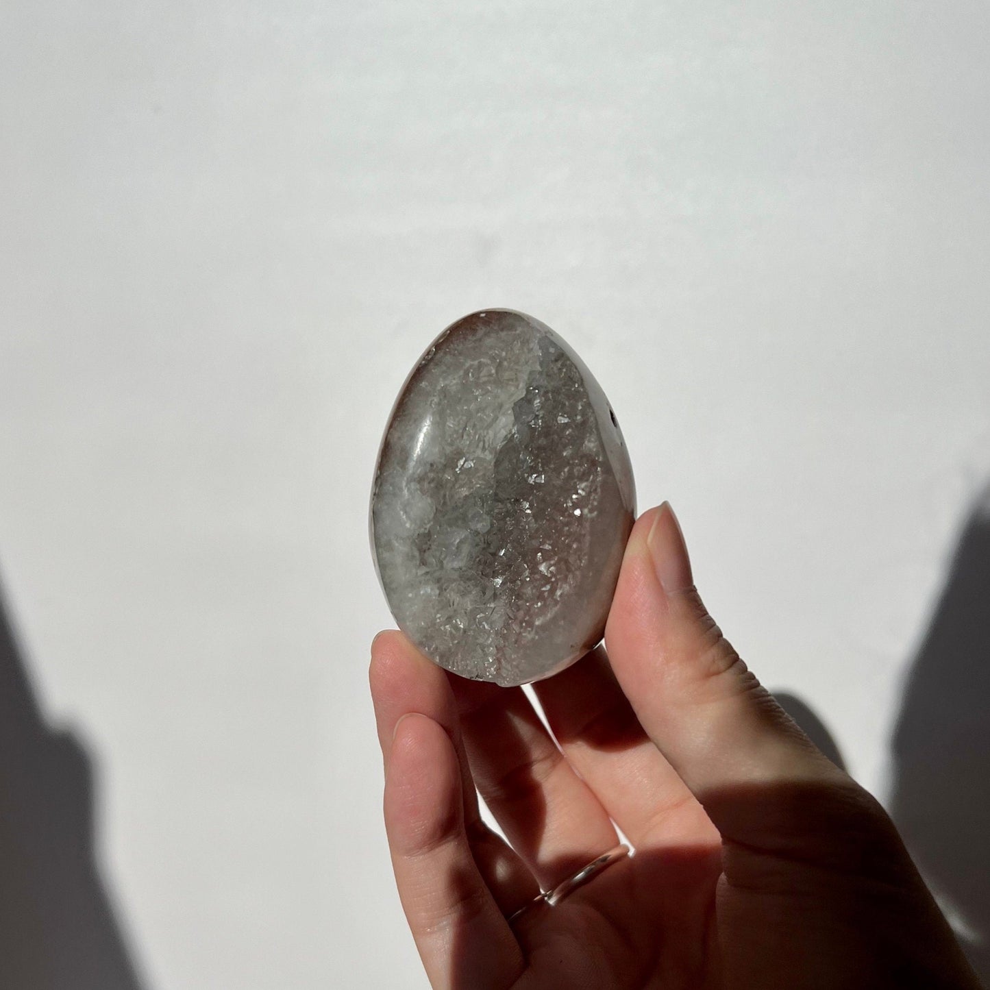 Quartzy Blue Druzy Agate Geode Egg