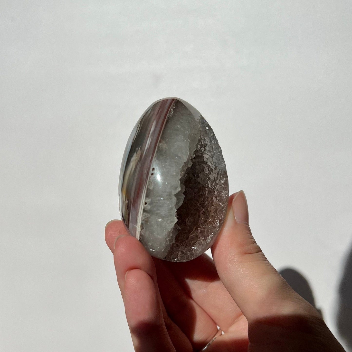 Quartzy Blue Druzy Agate Geode Egg