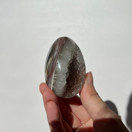 Quartzy Blue Druzy Agate Geode Egg