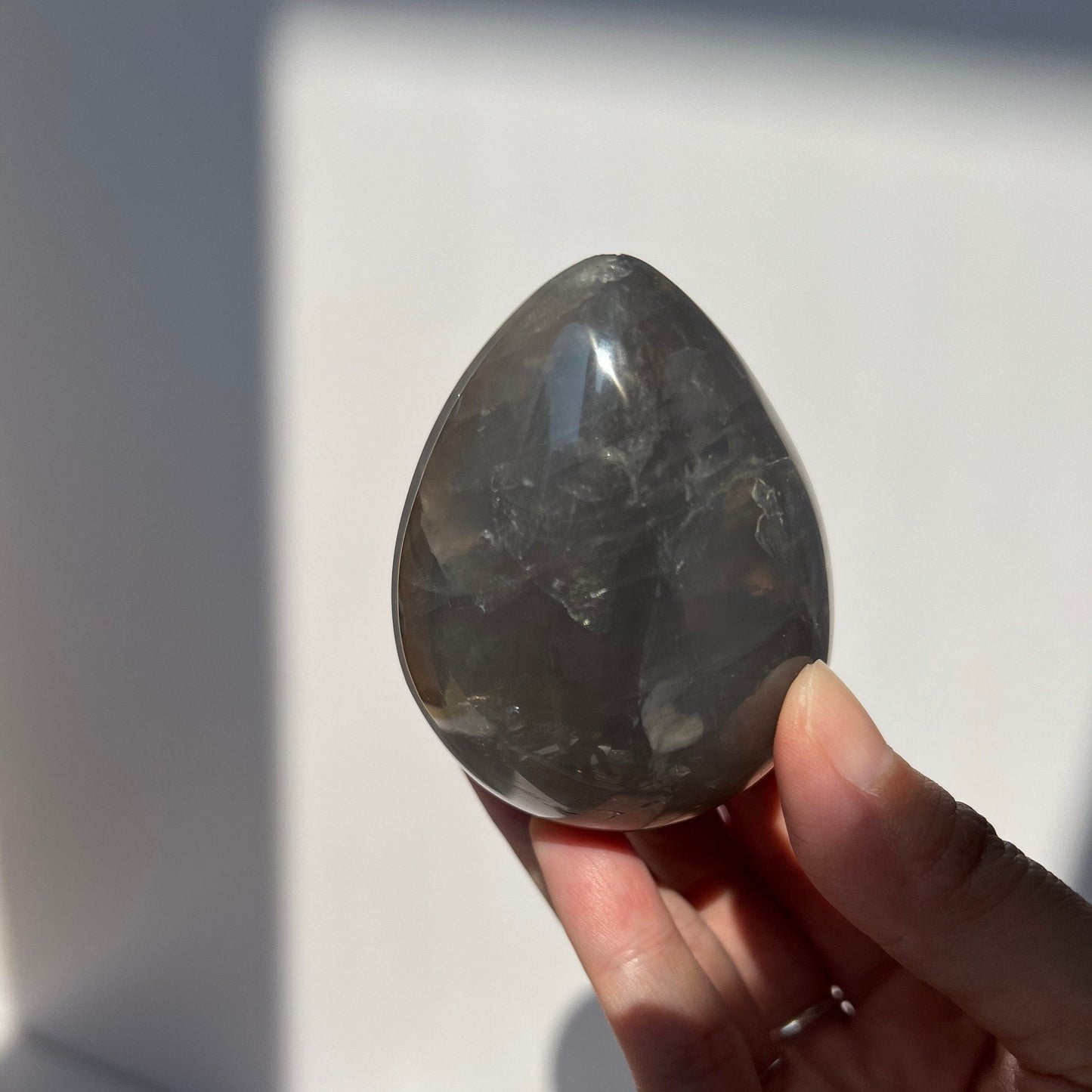 Super Dark Blue Rose Quartz Rainbow Crystal Egg