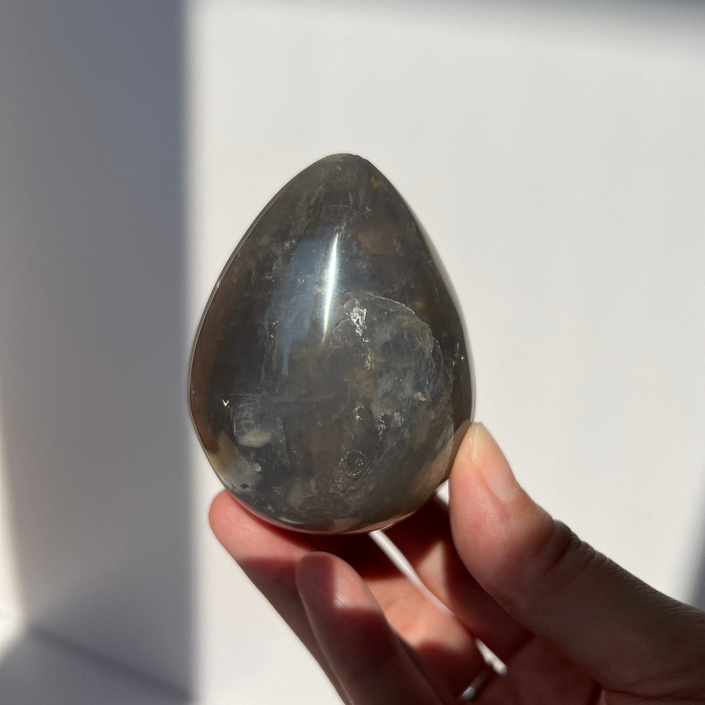 Super Dark Blue Rose Quartz Rainbow Crystal Egg