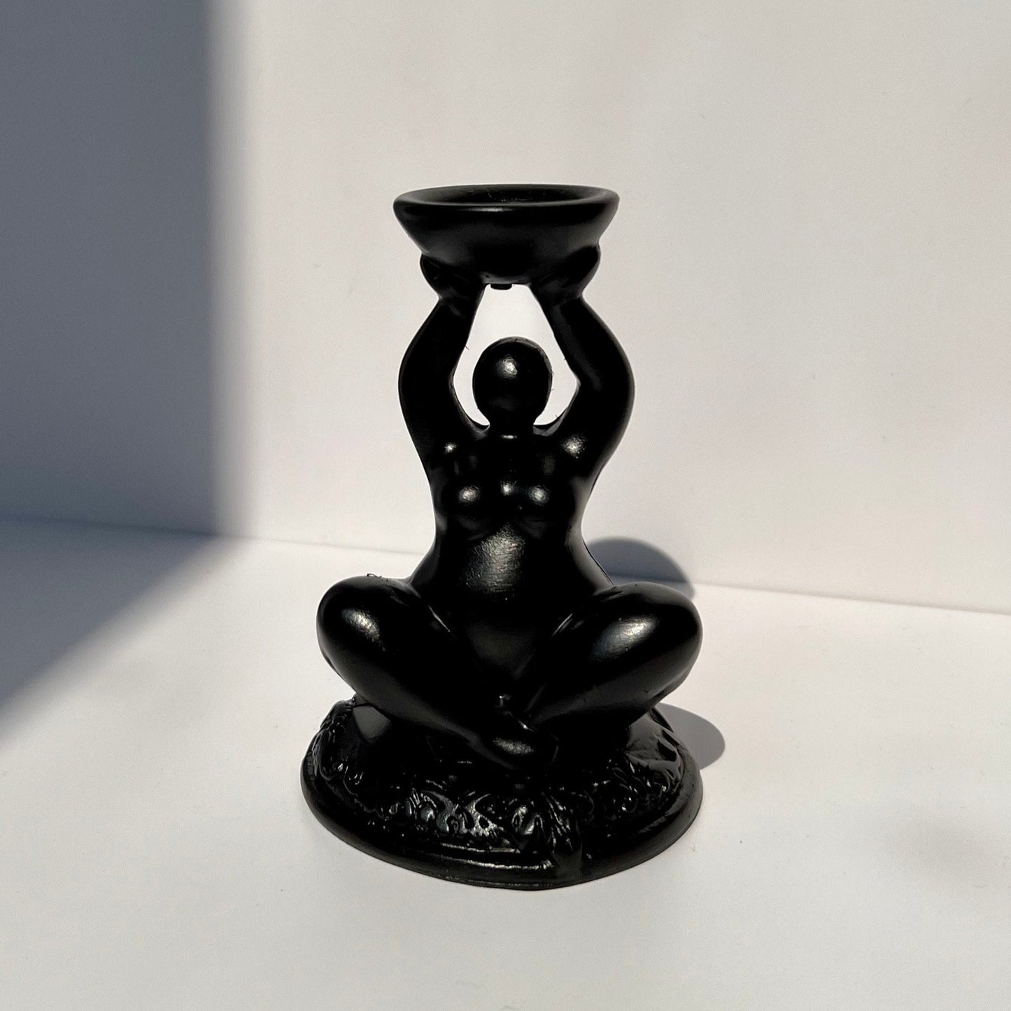 Body Positive Curvy Lady Black Resin Crystal Sphere Stand