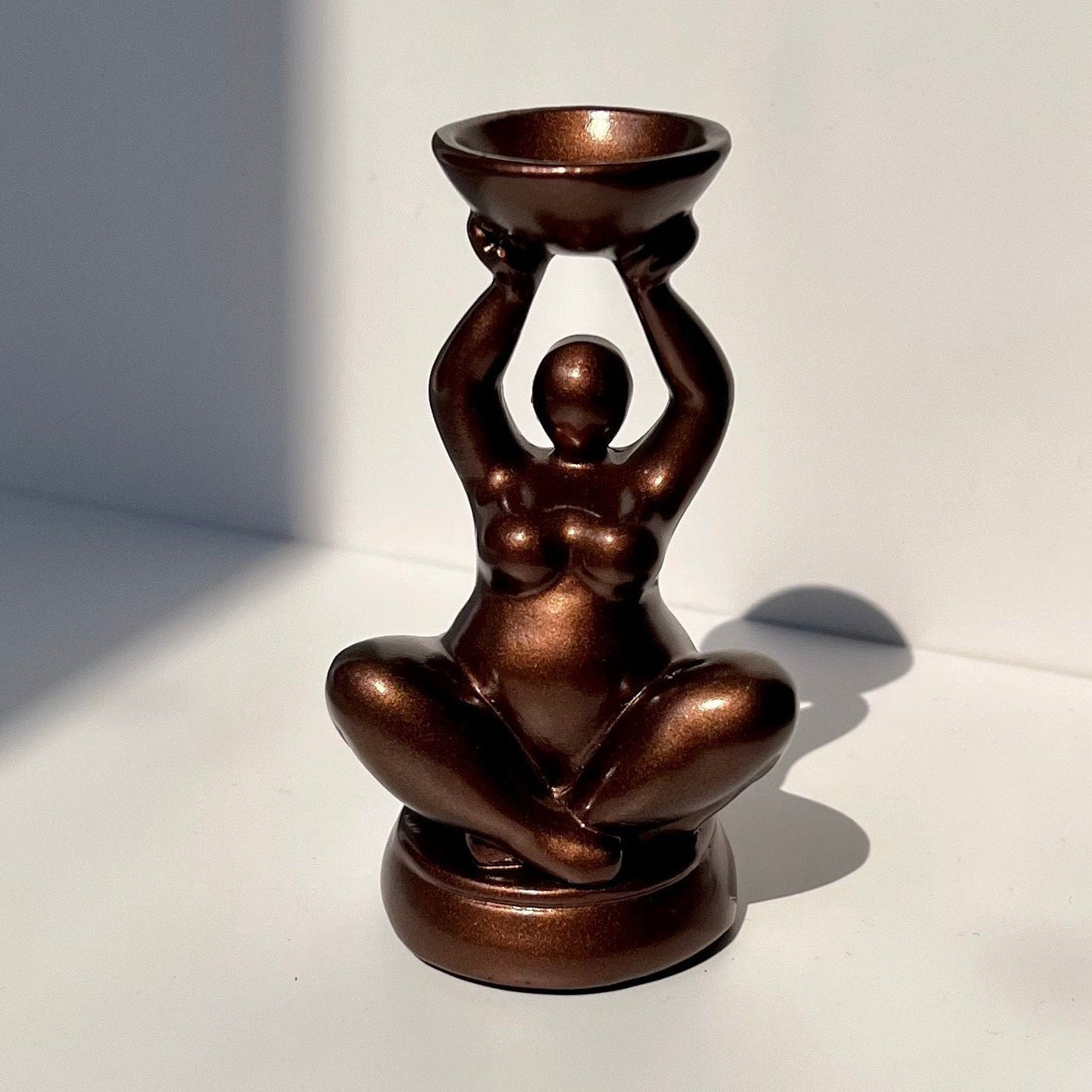 Bronze Sitting Yoga Body Positive Curvy Lady Stand