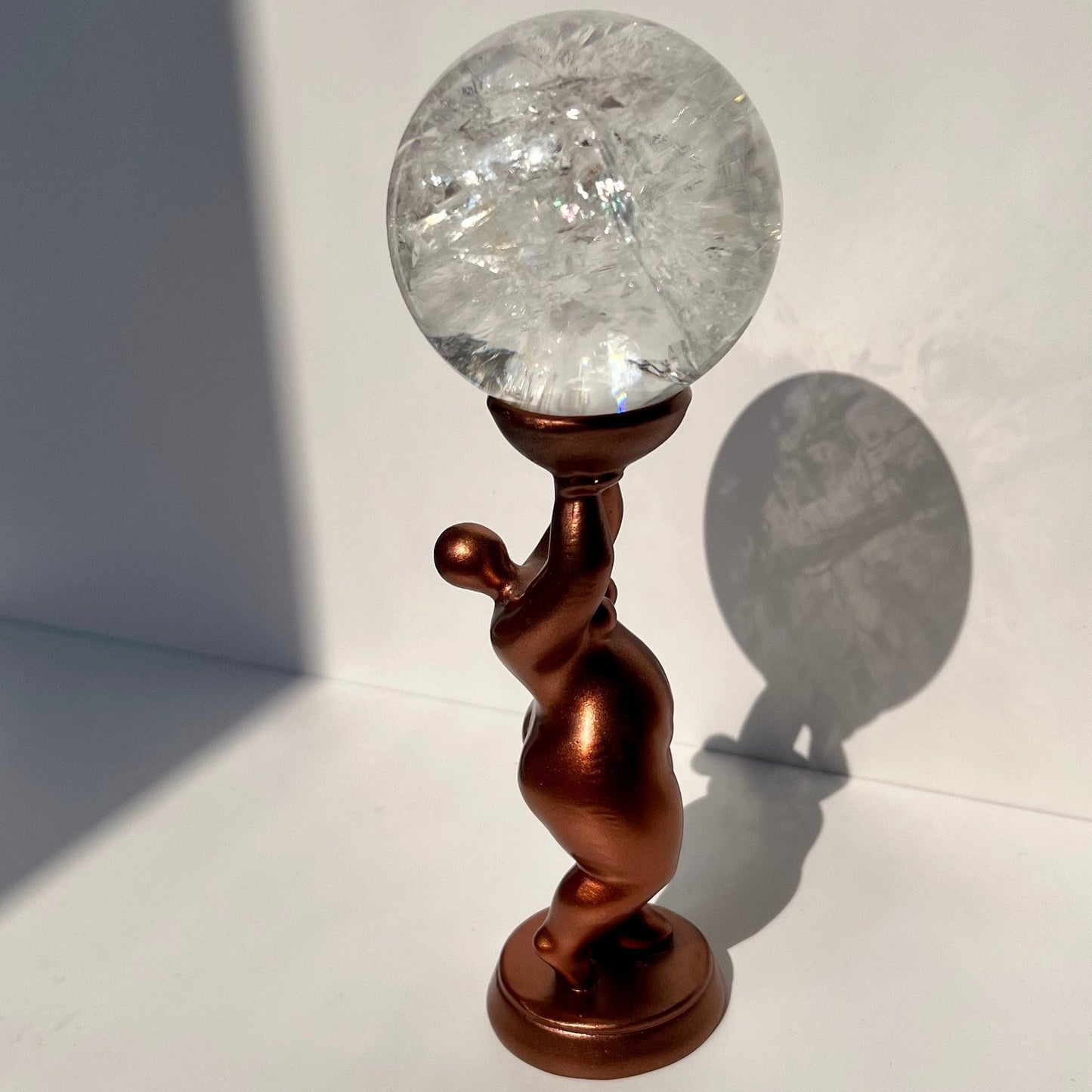 Metallic Standing Body Positive Curvy Lady Resin Sphere stand