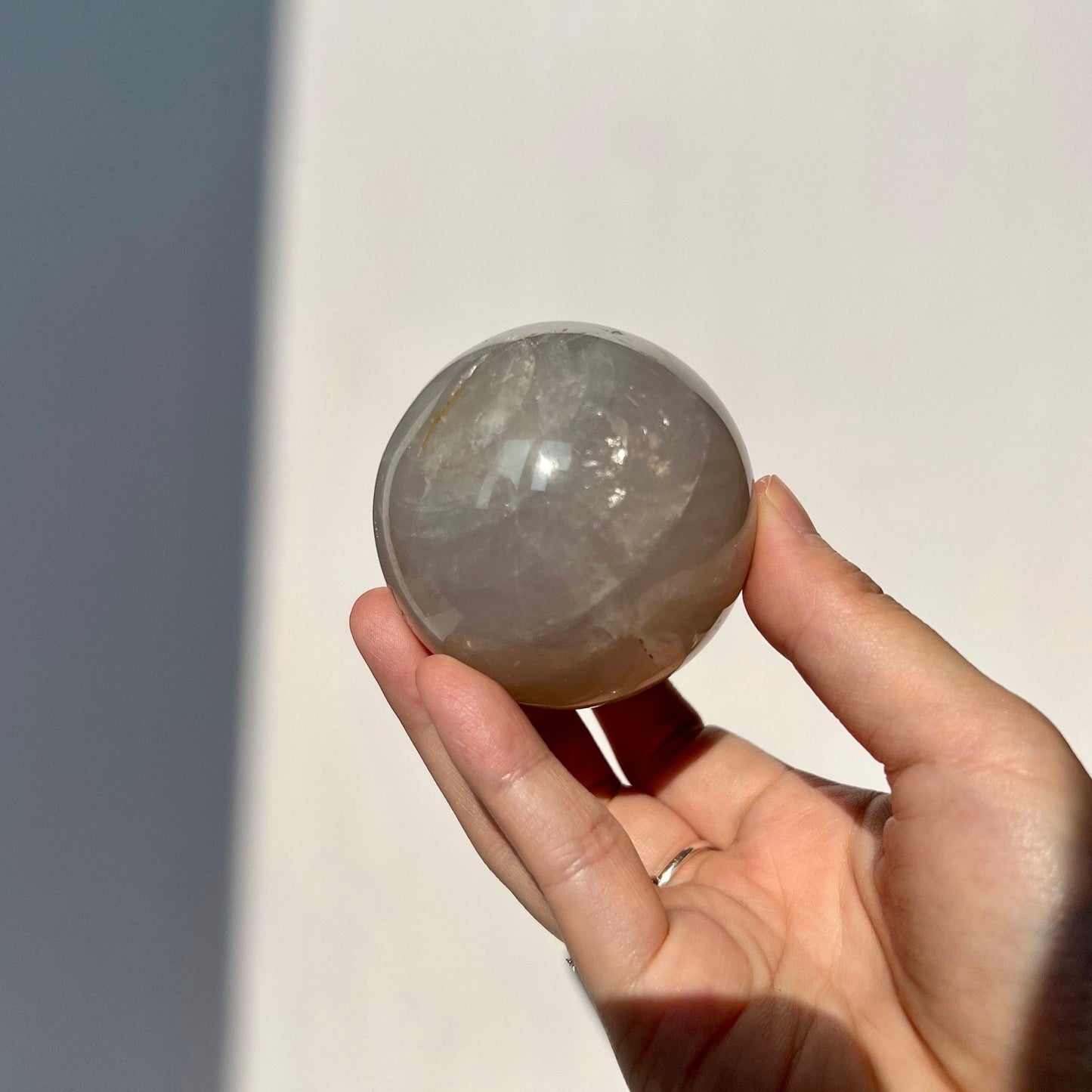 Blue Rose Quartz Rainbow Sphere