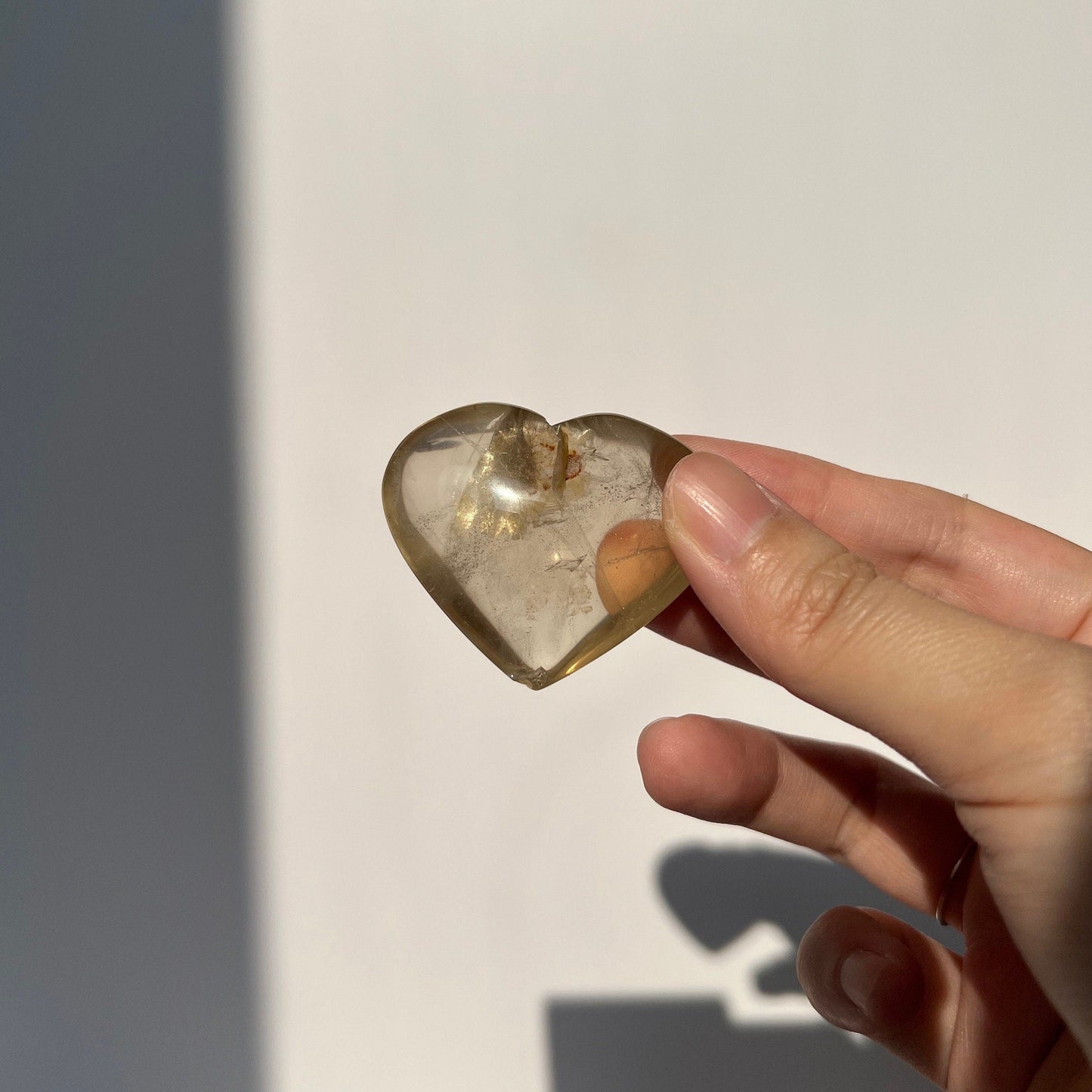 Natural Brazilian Citrine Jelly Heart