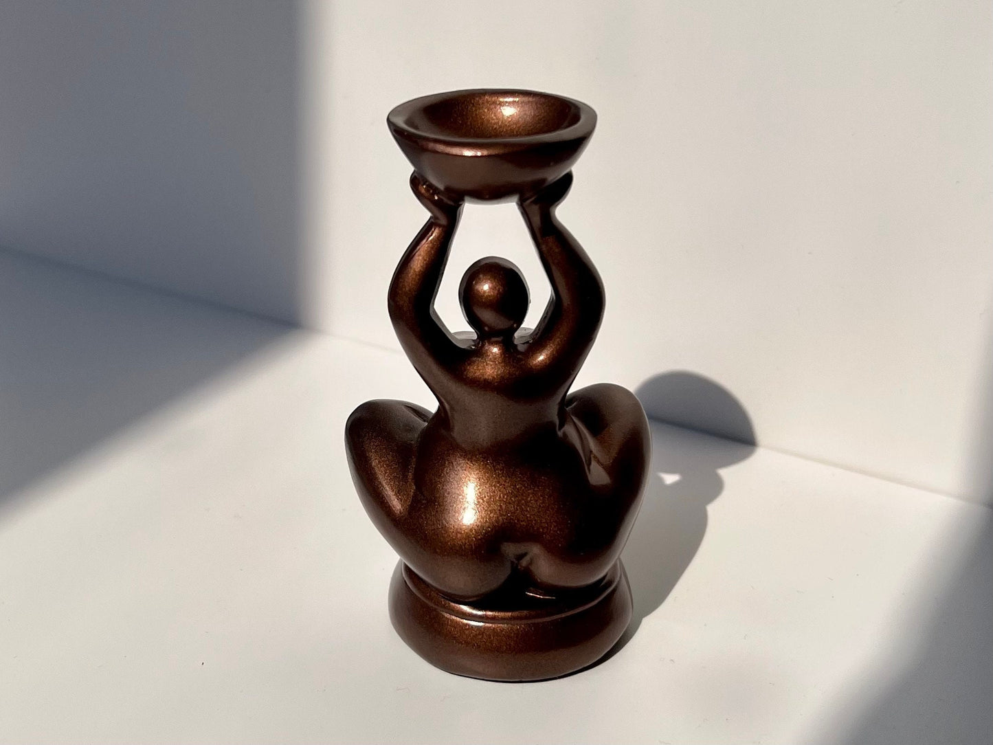 Bronze Sitting Yoga Body Positive Curvy Lady Stand