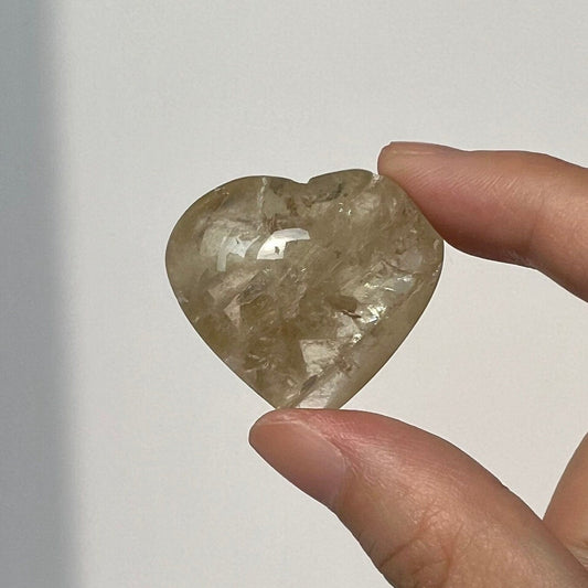 Natural Brazilian Citrine Champagne Jelly Heart