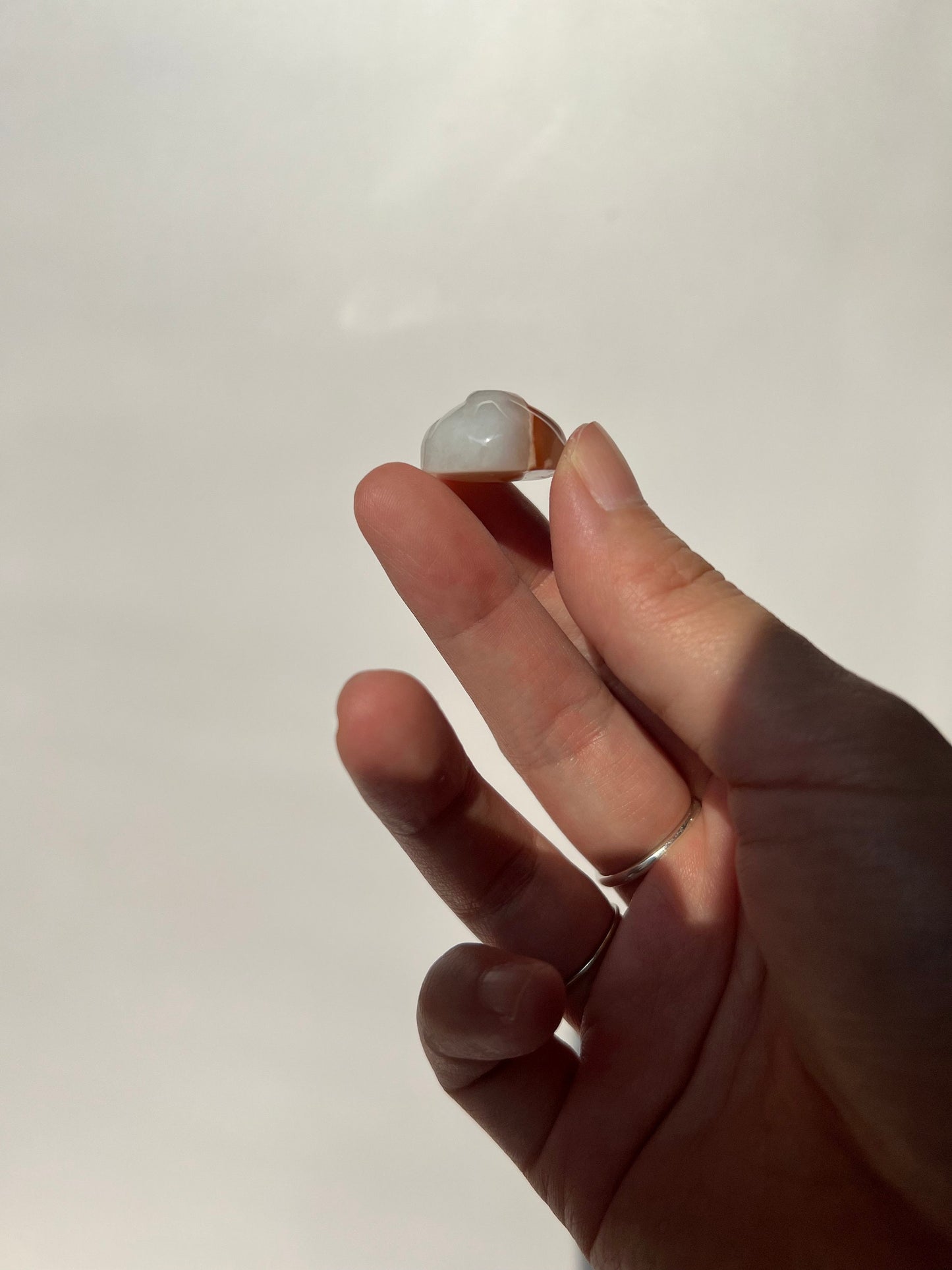 Adorable Tiny Flower Agate Bao Dumpling Carving