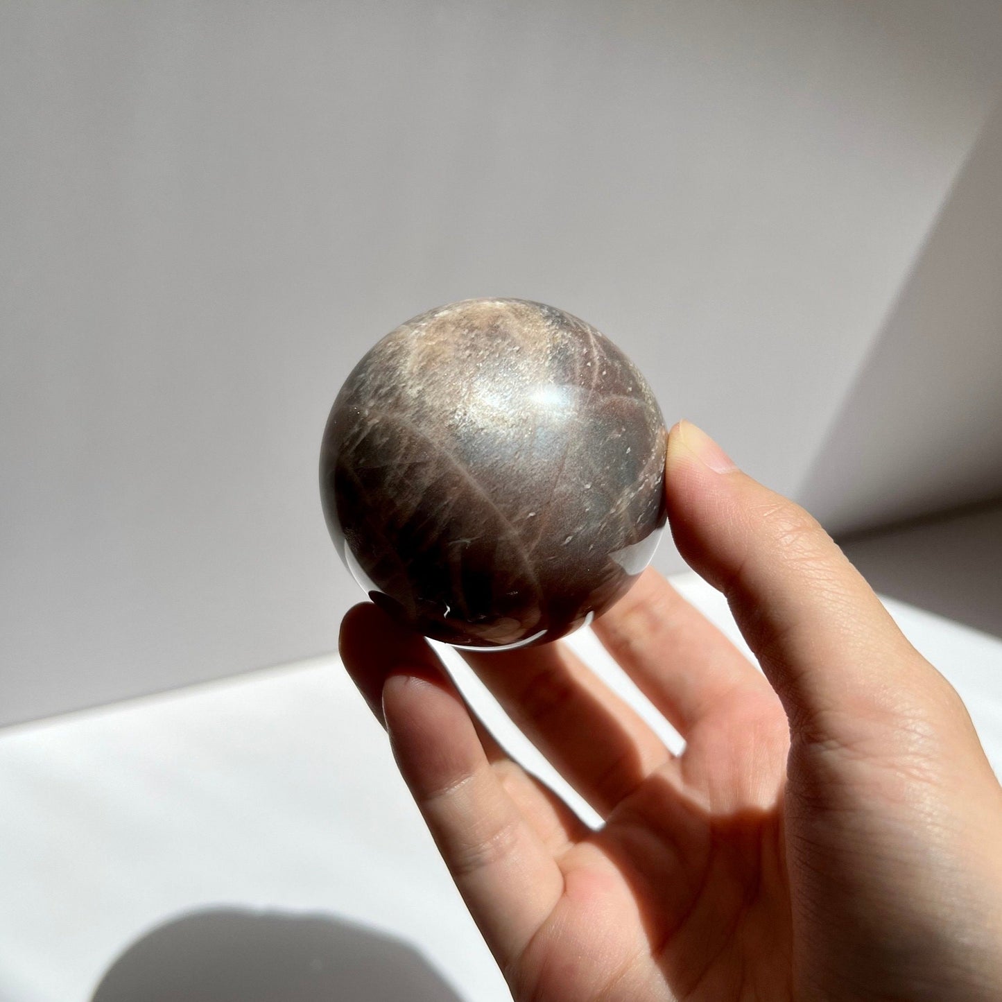 Double Flash Moonstone Sunstone Mixed Sphere