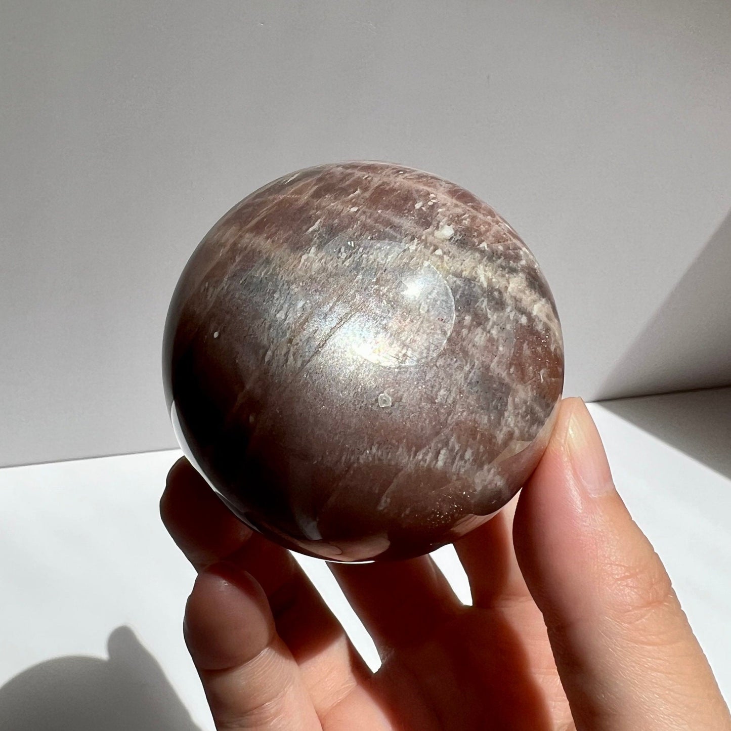 Double Flash Moonstone Sunstone Mixed Sphere