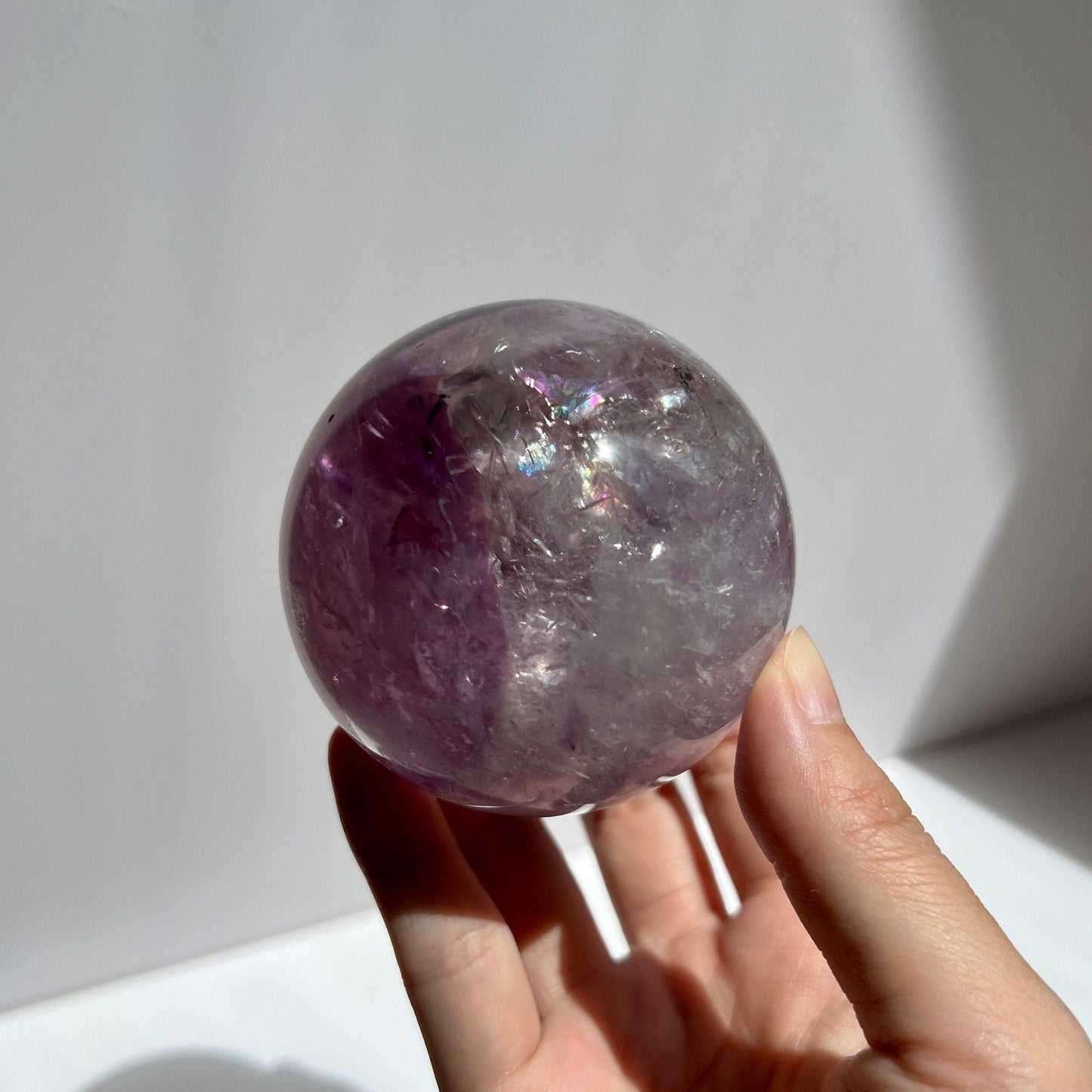 Lovely Full Rainbows Purple Amethyst Sphere