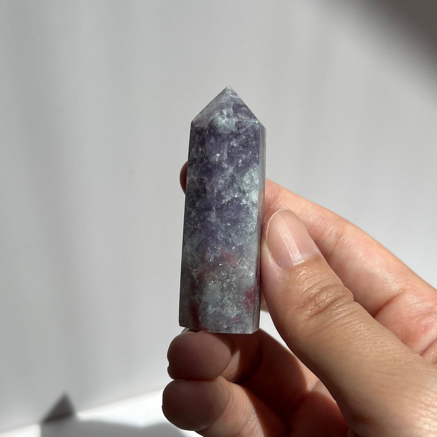 Purple Unicorn Stone Smoky Pegmatite Lepidolite Baby Tower