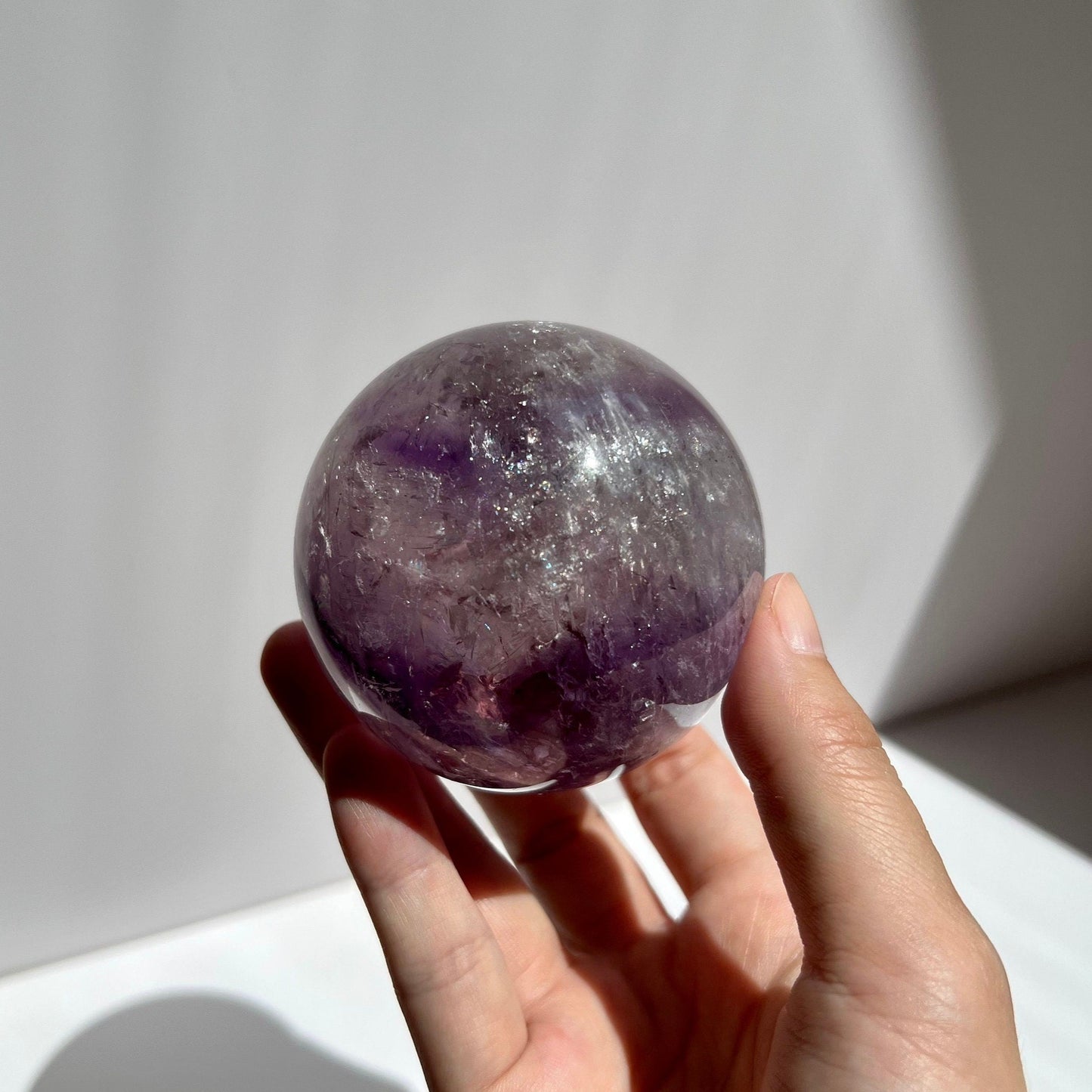 Lovely Full Rainbows Purple Amethyst Sphere