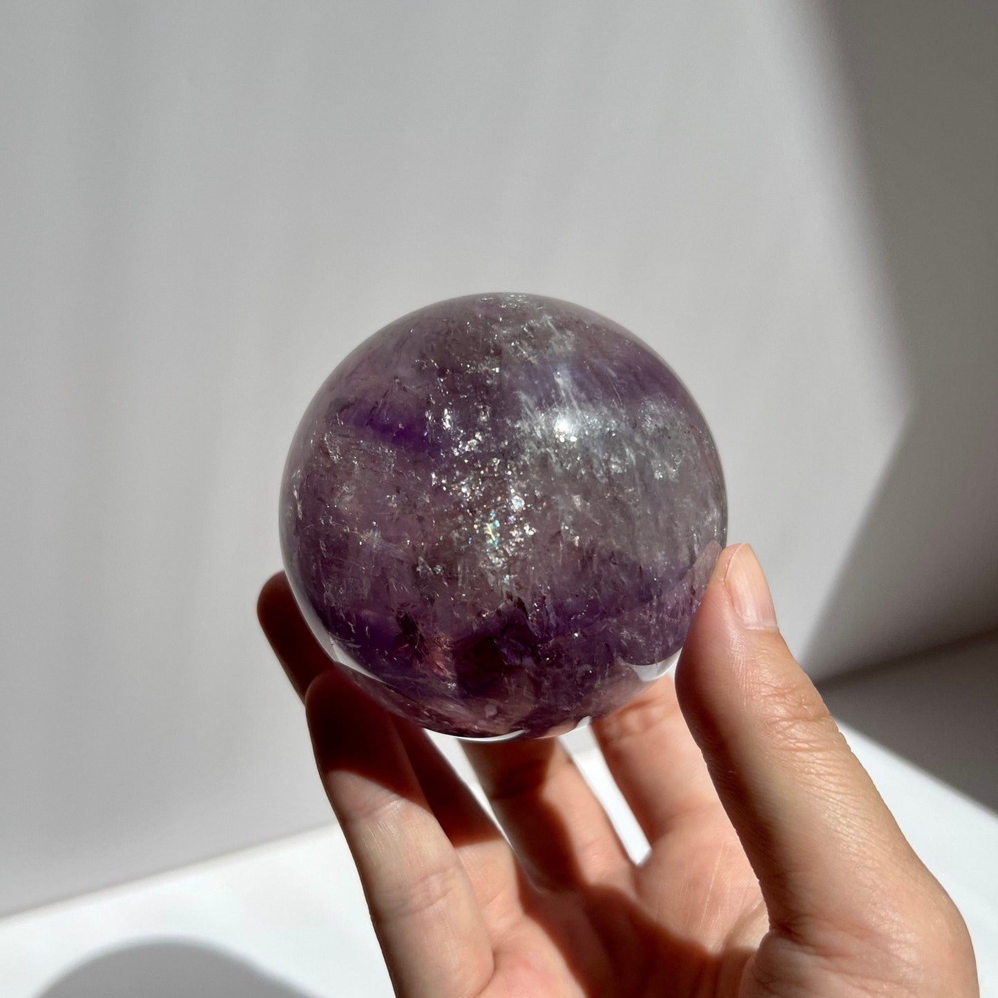 Lovely Full Rainbows Purple Amethyst Sphere