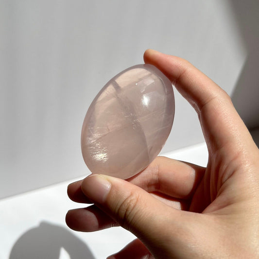 High Grade Translucent Gorgeous Rose Quartz Round Palmstone