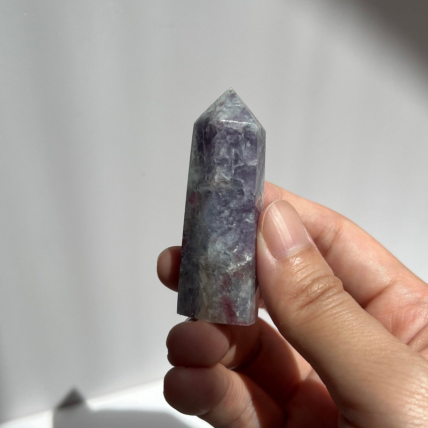 Purple Unicorn Stone Smoky Pegmatite Lepidolite Baby Tower